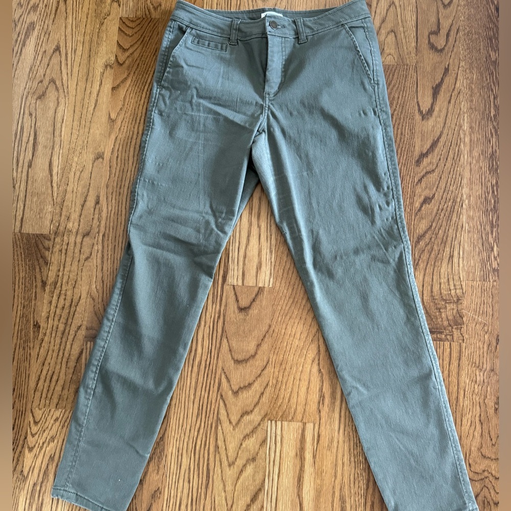 Market and Spruce olive green stretch trousers